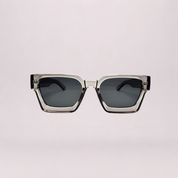 Urban Edge Rectangular Sunglasses - Transparent Grey